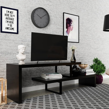 Orford Mid-Century Modern TV Stand with MDF Shelves and Powder Coated Iron Legs for Living Room - Elax Furniture
