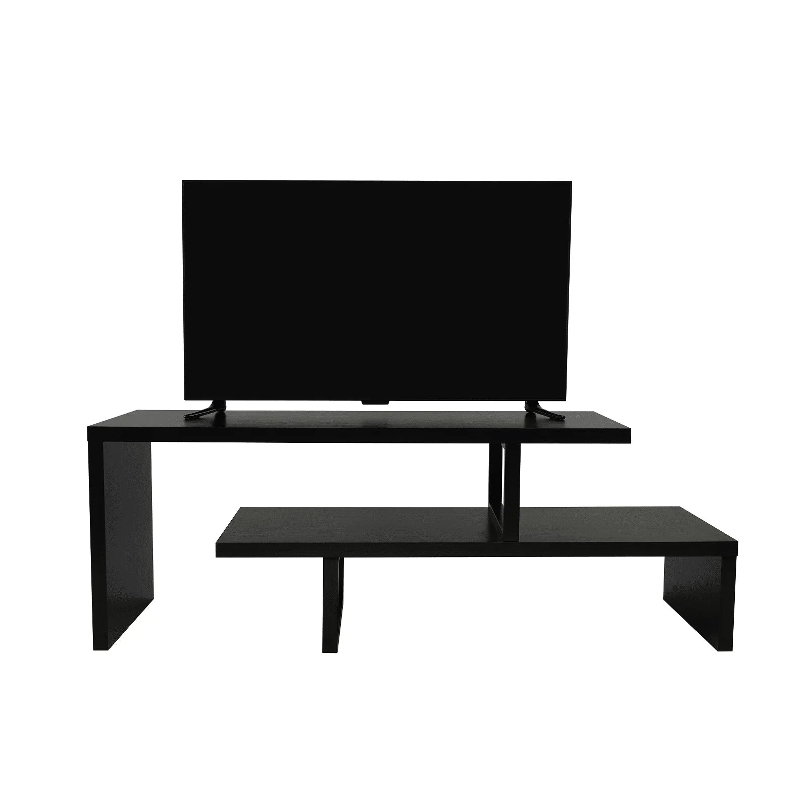 Orford Mid-Century Modern TV Stand with MDF Shelves and Powder Coated Iron Legs for Living Room - Elax Furniture