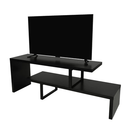 Orford Mid-Century Modern TV Stand with MDF Shelves and Powder Coated Iron Legs for Living Room - Elax Furniture