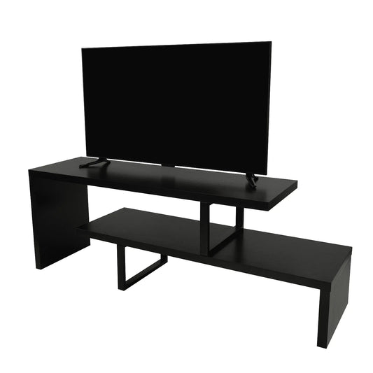 Orford Mid-Century Modern TV Stand with MDF Shelves and Powder Coated Iron Legs for Living Room - Elax Furniture