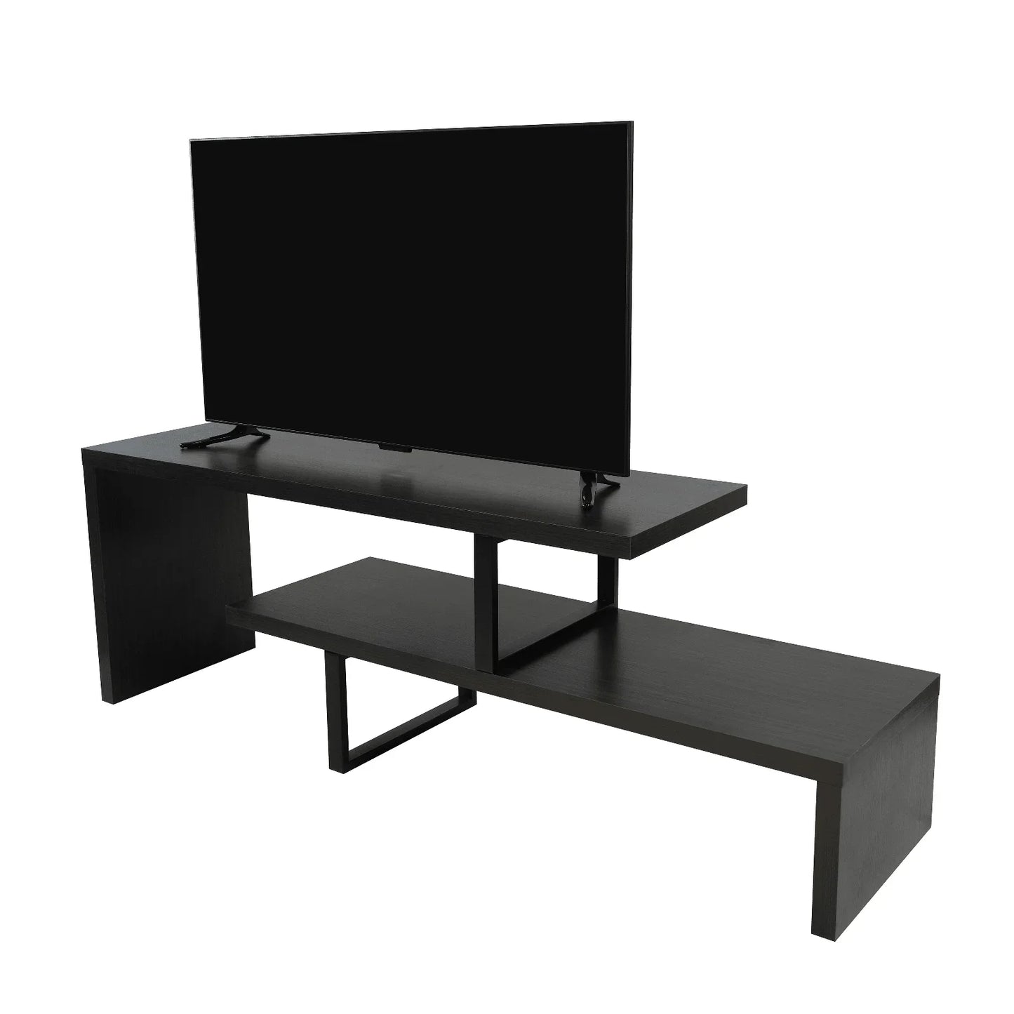 Orford Mid-Century Modern TV Stand with MDF Shelves and Powder Coated Iron Legs for Living Room - Elax Furniture