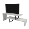 Orford Mid-Century Modern TV Stand with MDF Shelves and Powder Coated Iron Legs for Living Room