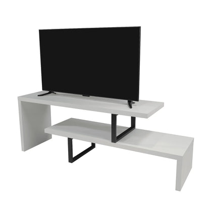 Orford Mid-Century Modern TV Stand with MDF Shelves and Powder Coated Iron Legs for Living Room - Elax Furniture