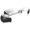 Opula 3-Piece Leather Sofa Set with Solid Wood Frame and Stainless Steel Legs