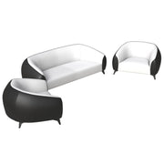 Opula 3-Piece Leather Sofa Set with Solid Wood Frame and Stainless Steel Legs - Elax Furniture