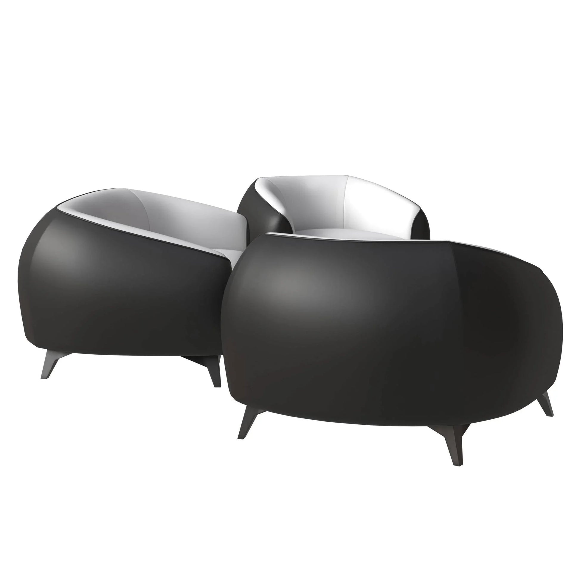 Opula 3-Piece Leather Sofa Set with Solid Wood Frame and Stainless Steel Legs - Elax Furniture