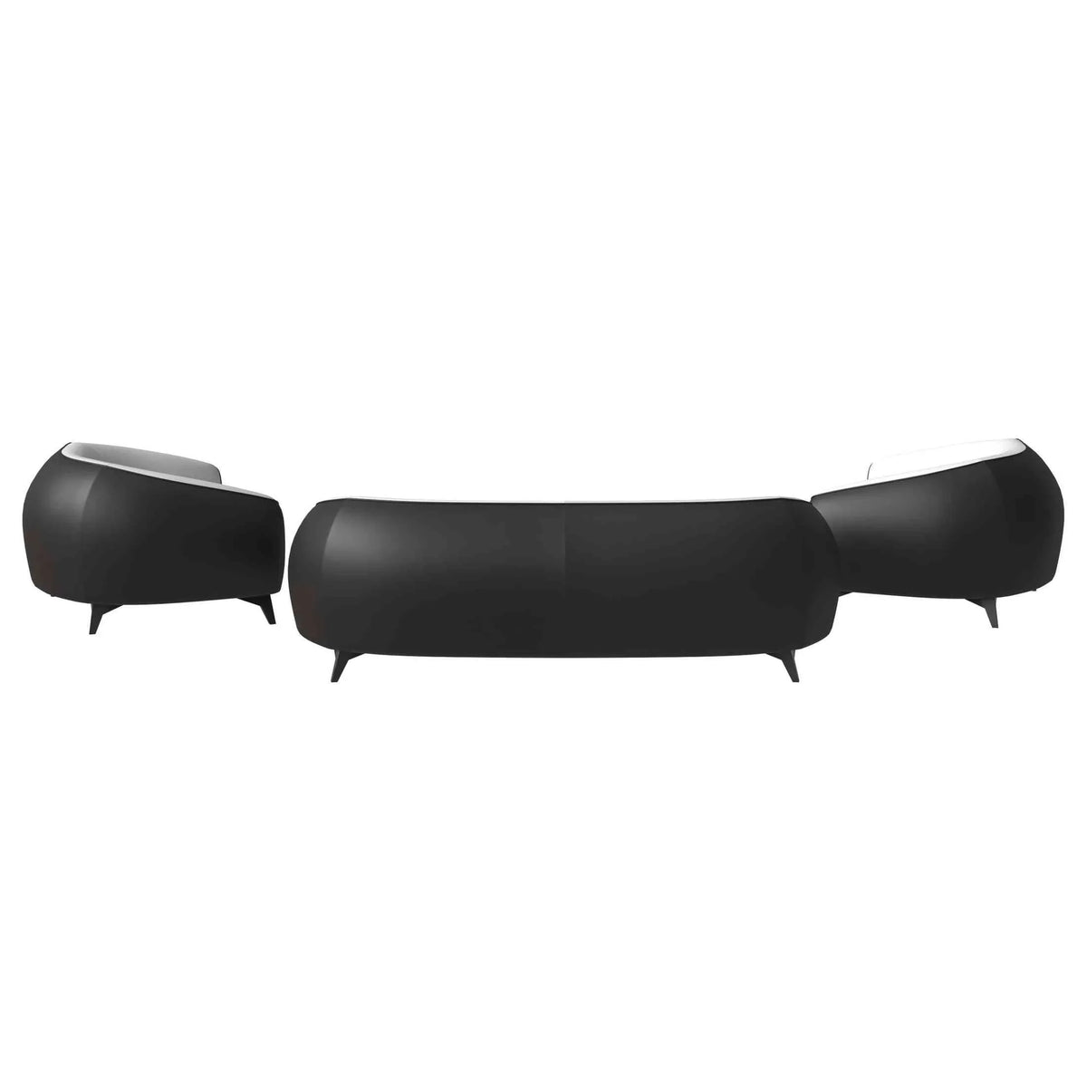 Opula 3-Piece Leather Sofa Set with Solid Wood Frame and Stainless Steel Legs - Elax Furniture