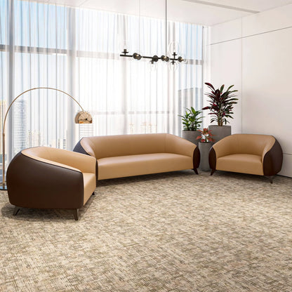 Opula 3-Piece Leather Sofa Set with Solid Wood Frame and Stainless Steel Legs - Elax Furniture