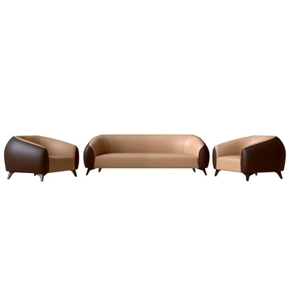 Opula 3-Piece Leather Sofa Set with Solid Wood Frame and Stainless Steel Legs - Elax Furniture
