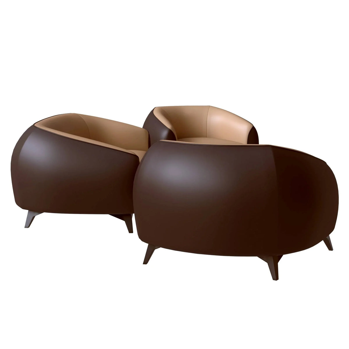 Opula 3-Piece Leather Sofa Set with Solid Wood Frame and Stainless Steel Legs - Elax Furniture
