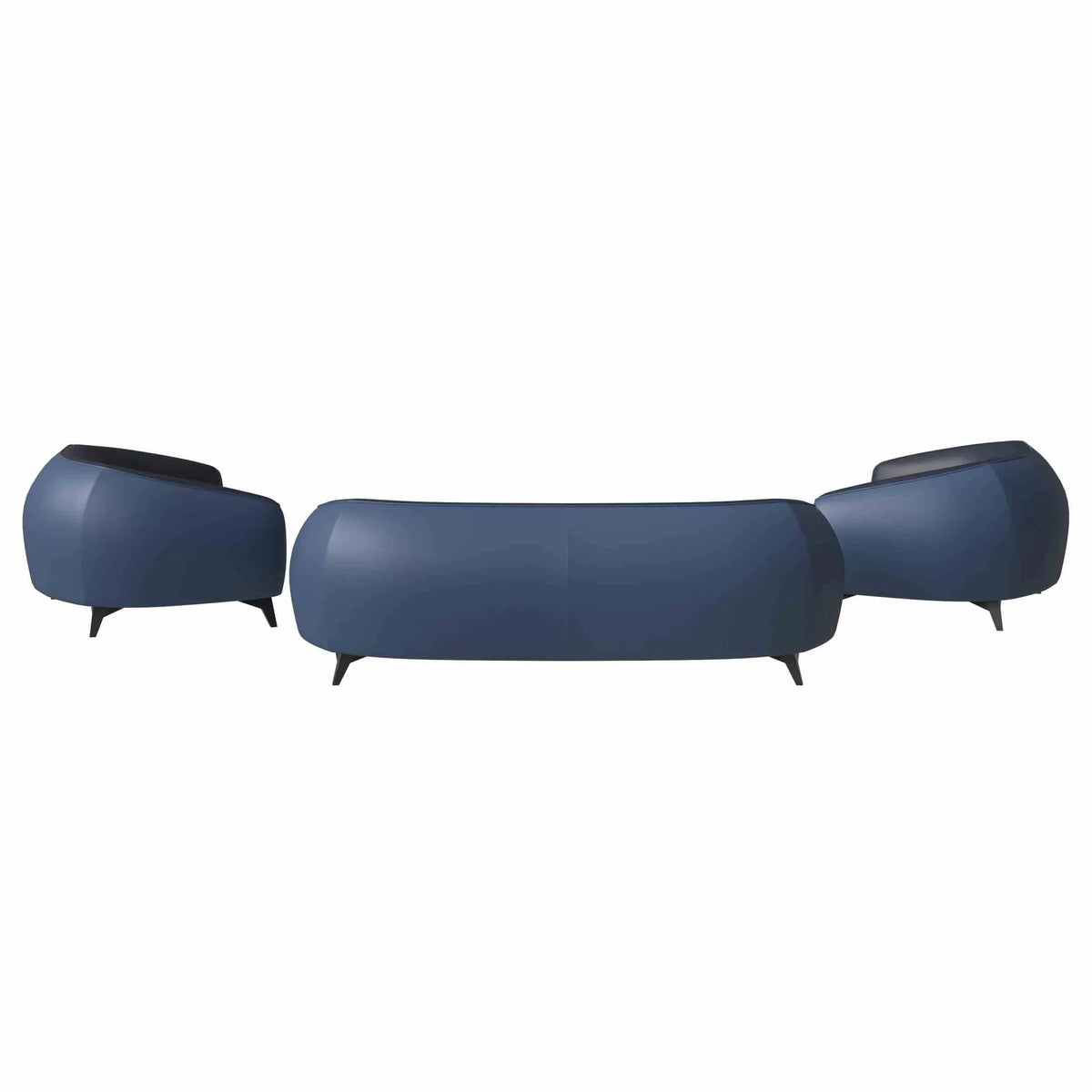 Opula 3-Piece Leather Sofa Set with Solid Wood Frame and Stainless Steel Legs - Elax Furniture
