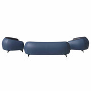 Opula 3-Piece Leather Sofa Set with Solid Wood Frame and Stainless Steel Legs - Elax Furniture