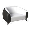 Opula Single-Seater Leather Sofa Accent Armchair with Stainless Steel Legs
