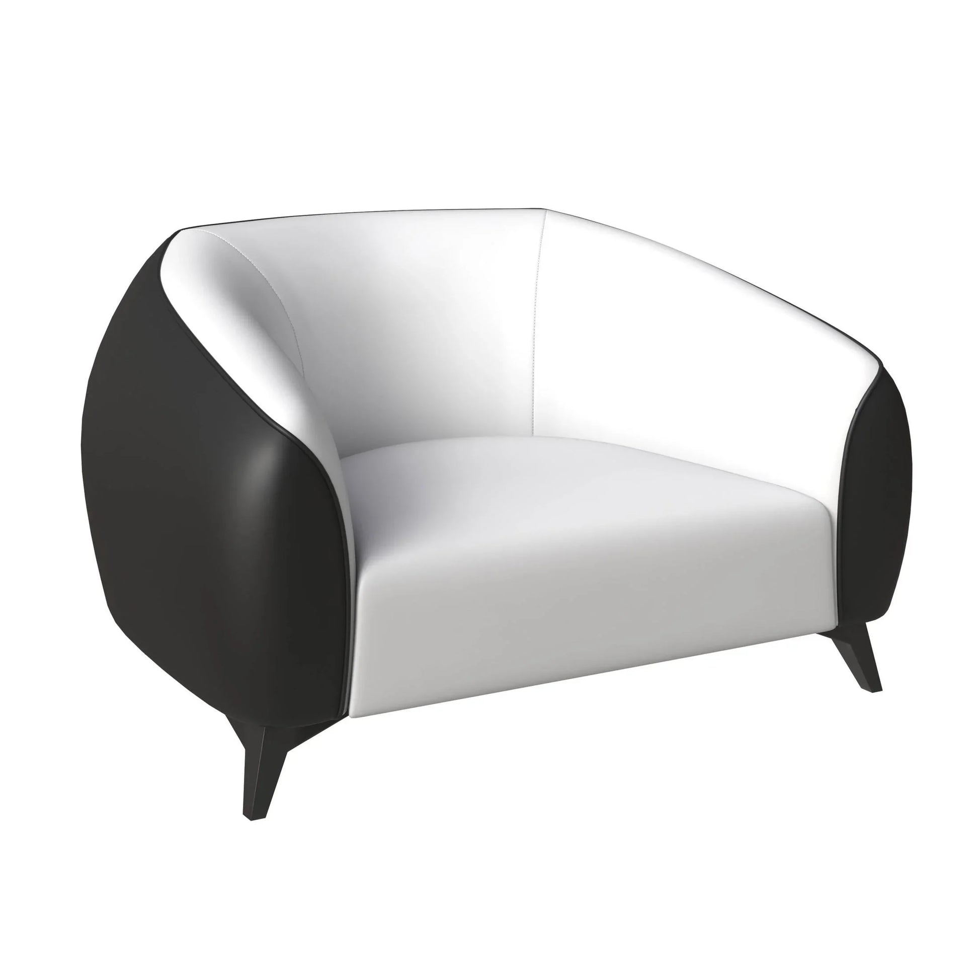 Opula Single-Seater Leather Sofa Accent Armchair with Stainless Steel Legs - Elax Furniture