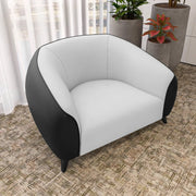 Opula Single-Seater Leather Sofa Accent Armchair with Stainless Steel Legs - Elax Furniture