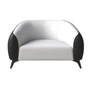 Opula Single-Seater Leather Sofa Accent Armchair with Stainless Steel Legs - Elax Furniture