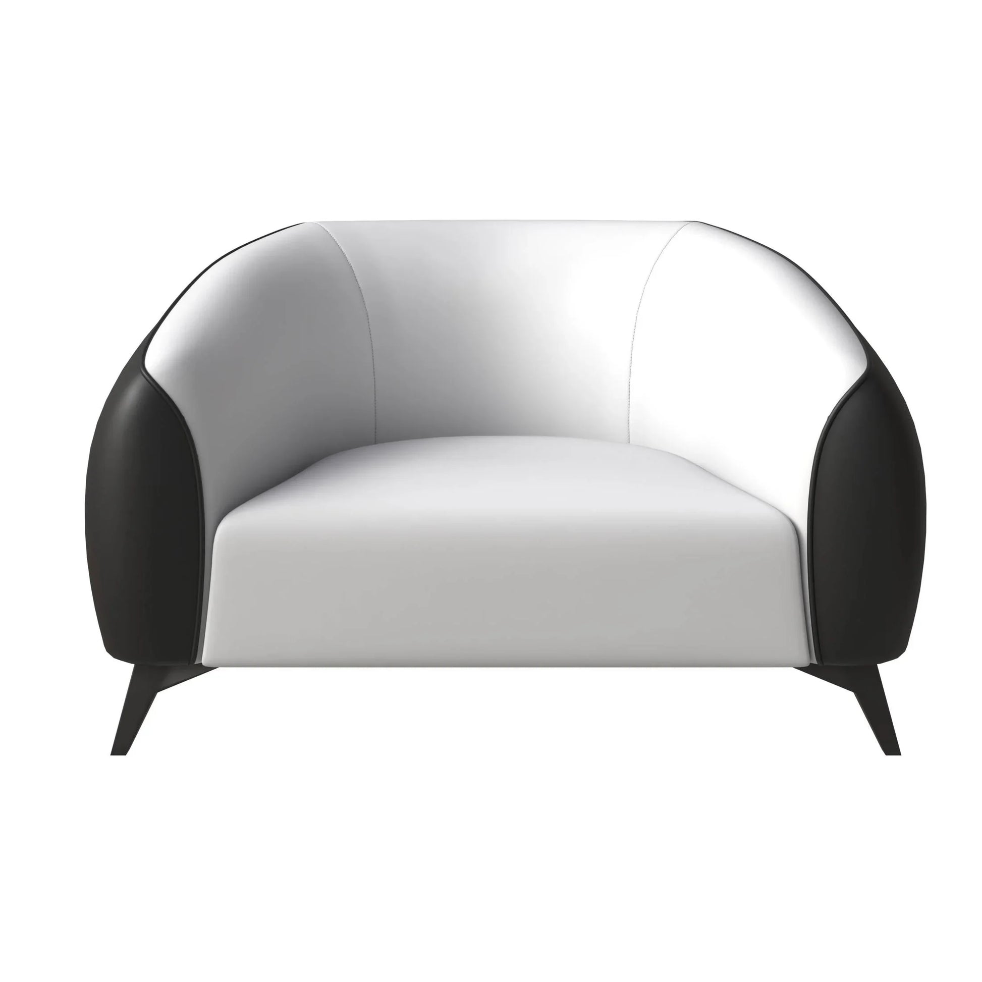 Opula Single-Seater Leather Sofa Accent Armchair with Stainless Steel Legs - Elax Furniture