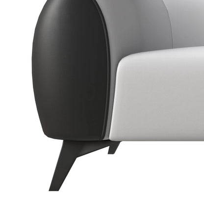 Opula 3-Seater Leather Sofa with Stainless Steel Legs - Elax Furniture