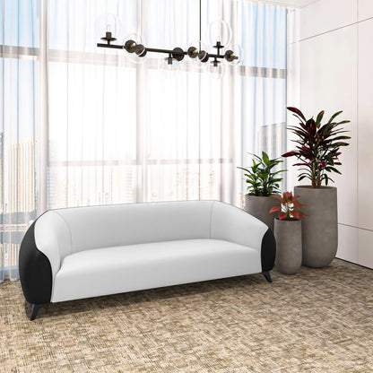 Opula 3-Seater Leather Sofa with Stainless Steel Legs - Elax Furniture