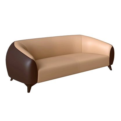 Opula 3-Seater Leather Sofa with Stainless Steel Legs - Elax Furniture