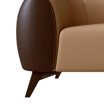 Opula 3-Seater Leather Sofa with Stainless Steel Legs - Elax Furniture