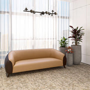 Opula 3-Seater Leather Sofa with Stainless Steel Legs - Elax Furniture
