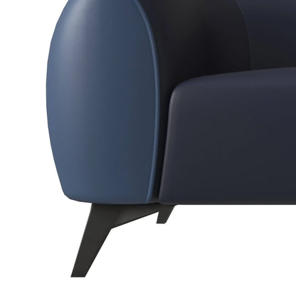 Opula 3-Seater Leather Sofa with Stainless Steel Legs - Elax Furniture