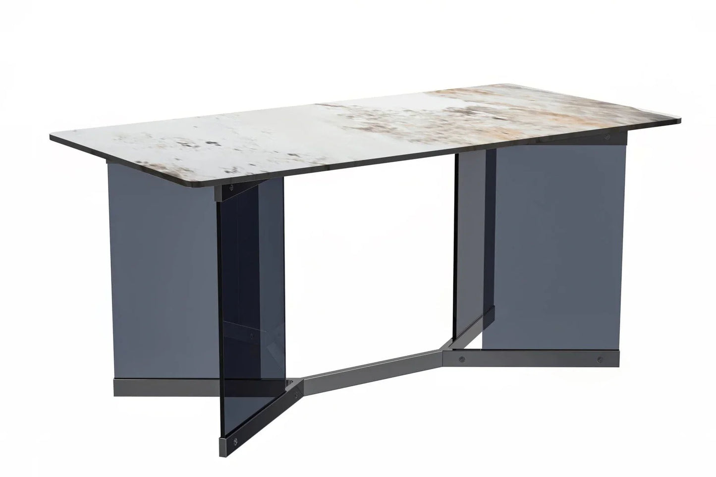 Oryn Modern Rectangular Dining Table with Glass/Sintered Stone Tabletop - Elax Furniture