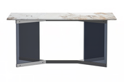 Oryn Modern Rectangular Dining Table with Glass/Sintered Stone Tabletop