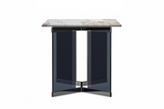 Oryn Modern Rectangular Dining Table with Glass/Sintered Stone Tabletop
