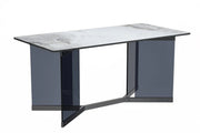 Oryn Modern Rectangular Dining Table with Glass/Sintered Stone Tabletop - Elax Furniture