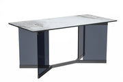 Oryn Modern Rectangular Dining Table with Glass/Sintered Stone Tabletop - Elax Furniture