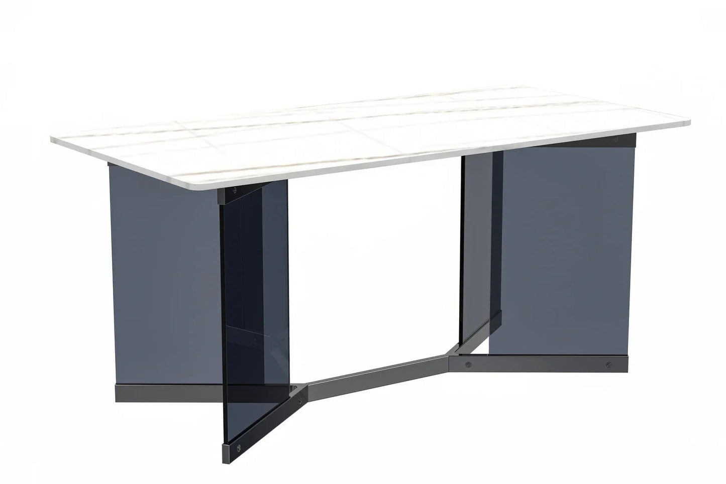 Oryn Modern Rectangular Dining Table with Glass/Sintered Stone Tabletop - Elax Furniture