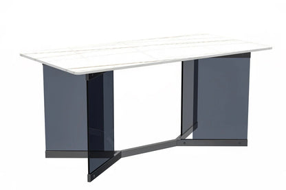 Oryn Modern Rectangular Dining Table with Glass/Sintered Stone Tabletop - Elax Furniture