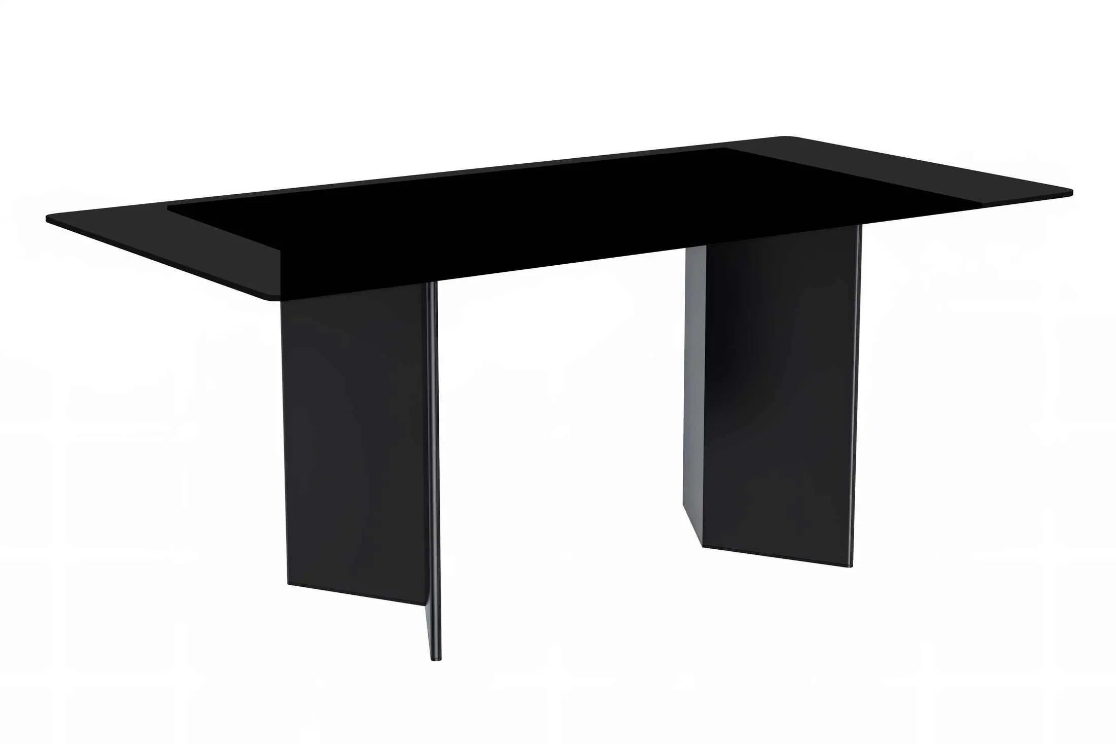 Olyra Dining Table with a Rectangular Glass/Sintered Stone Tabletop and Stainless Steel Base - Elax Furniture