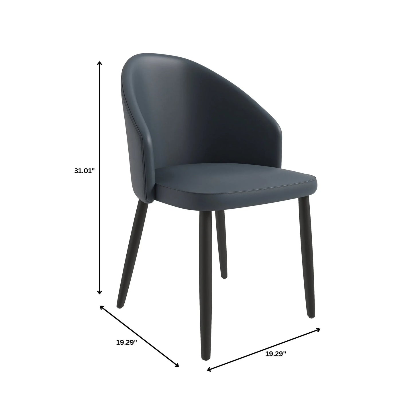 Paradiso Dining Chairs Leather Seat and Curved Back with Oak Wood Legs Set of 4 - Elax Furniture