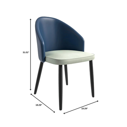 Paradiso Dining Chairs Leather Seat and Curved Back with Oak Wood Legs Set of 2 - Elax Furniture