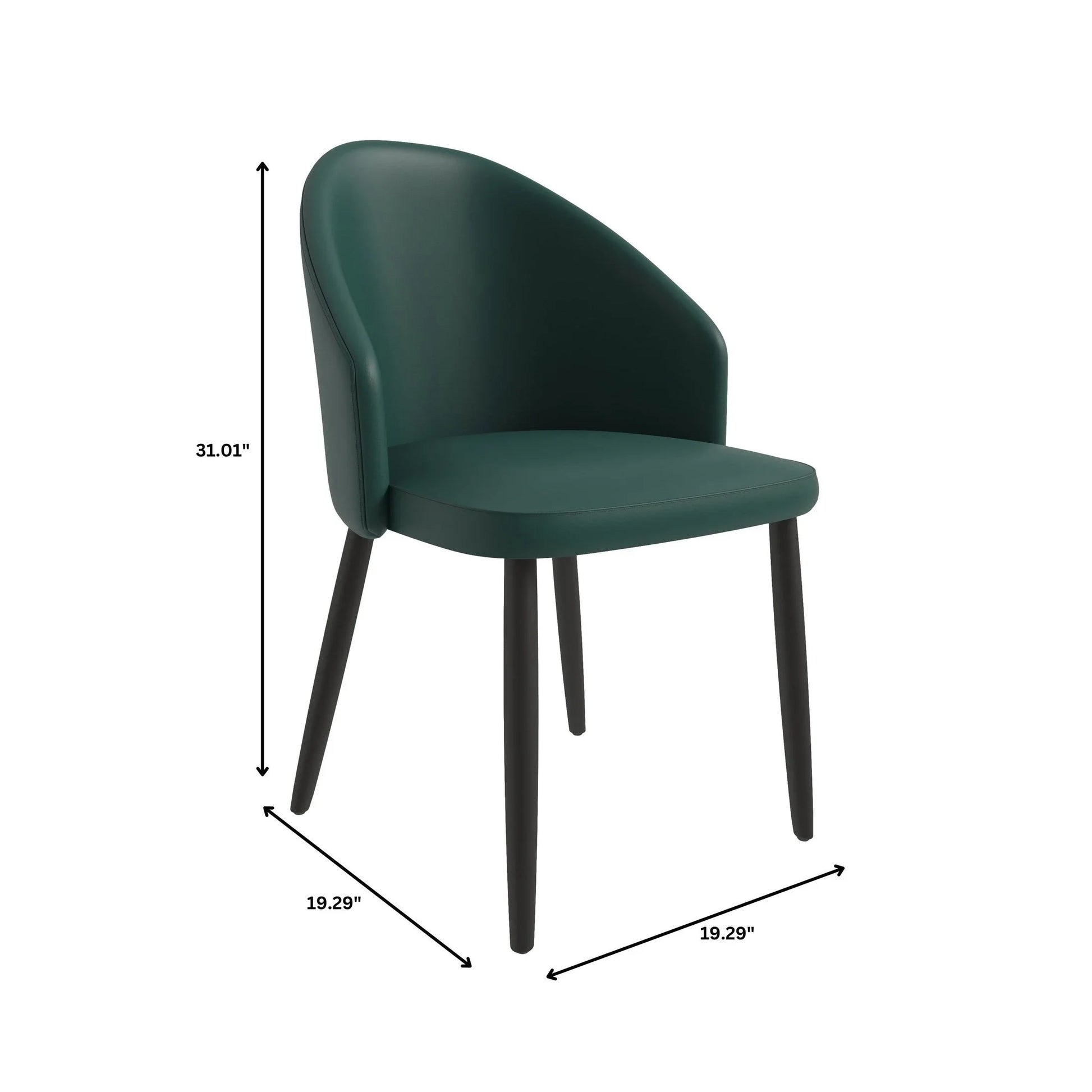 Paradiso Dining Chairs Leather Seat and Curved Back with Oak Wood Legs Set of 4 - Elax Furniture