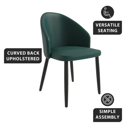 Paradiso Dining Chairs Leather Seat and Curved Back with Oak Wood Legs Set of 4 - Elax Furniture