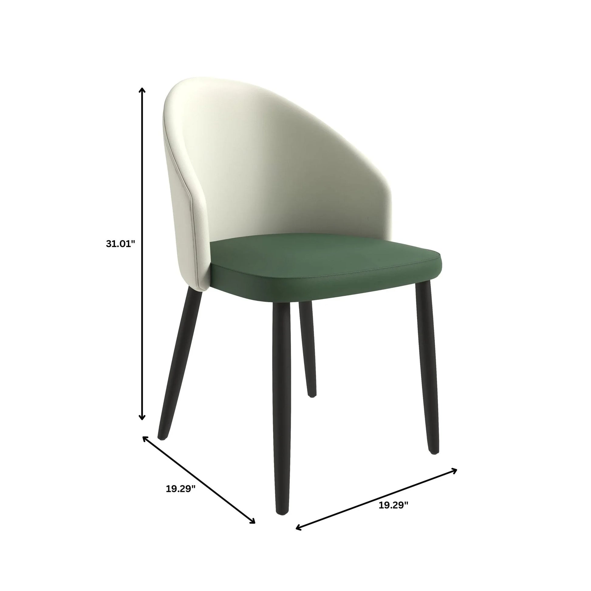 Paradiso Dining Chairs Leather Seat and Curved Back with Oak Wood Legs Set of 2 - Elax Furniture