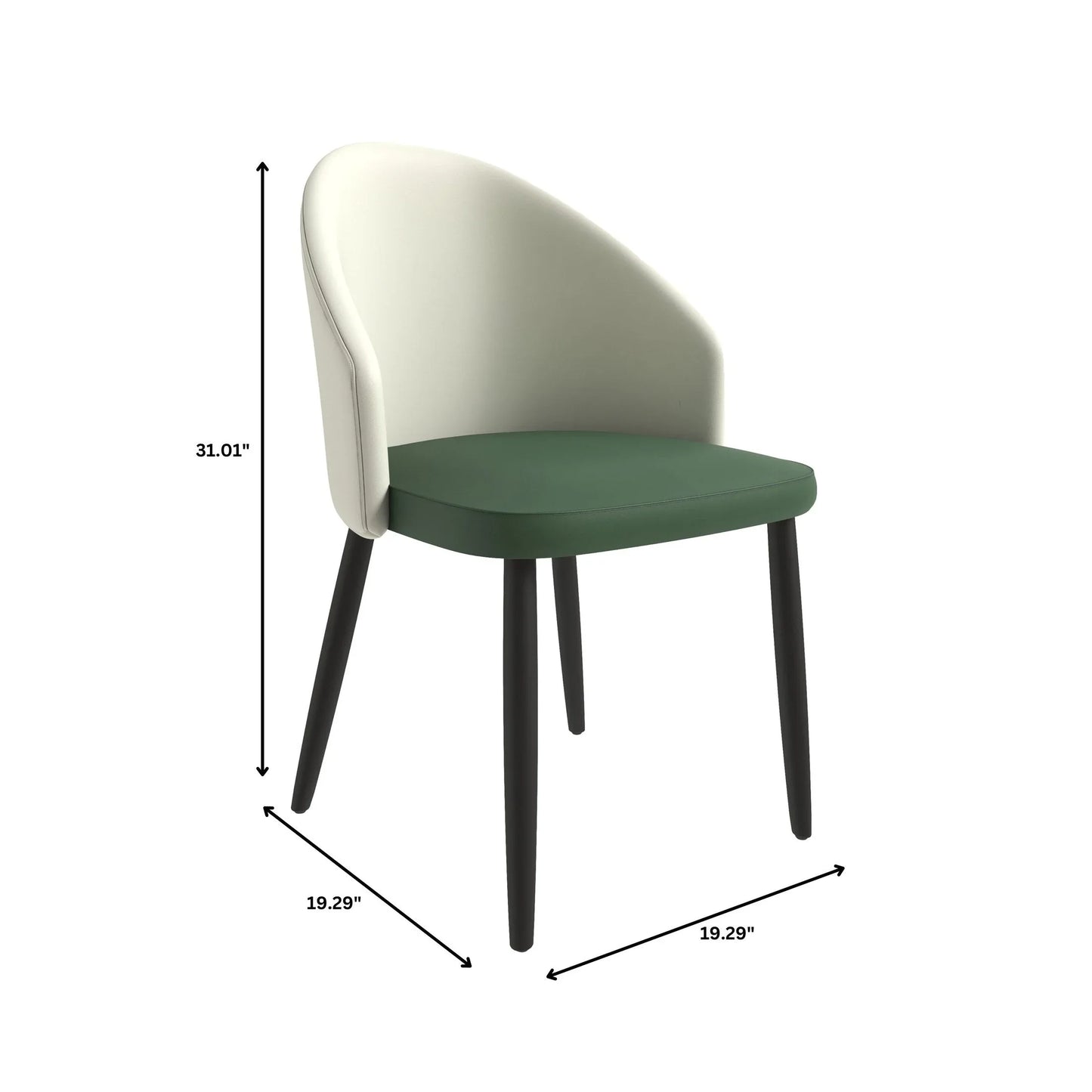 Paradiso Dining Chairs Leather Seat and Curved Back with Oak Wood Legs Set of 4 - Elax Furniture