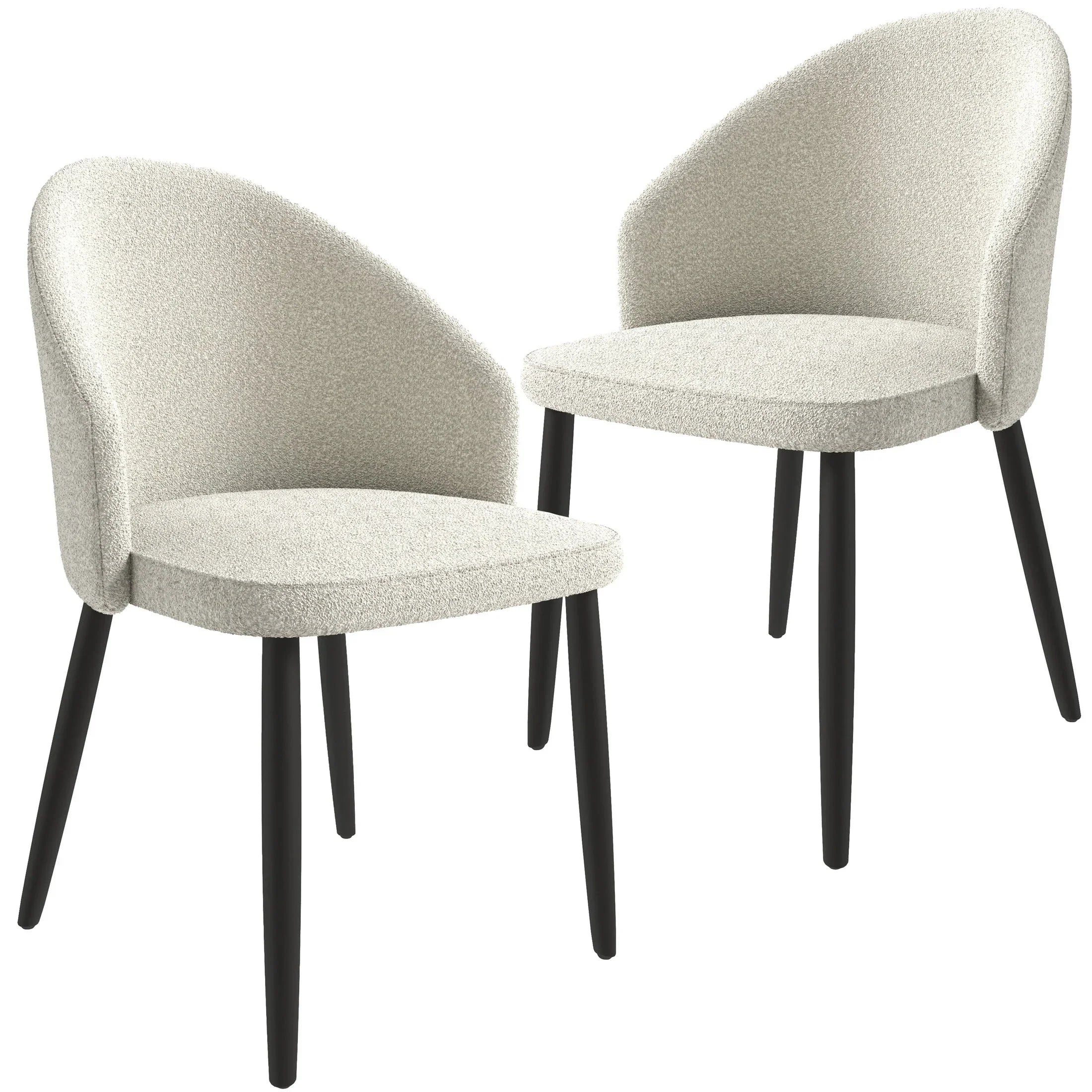 Paradiso Dining Chairs Leather Seat and Curved Back with Oak Wood Legs Set of 2 - Elax Furniture