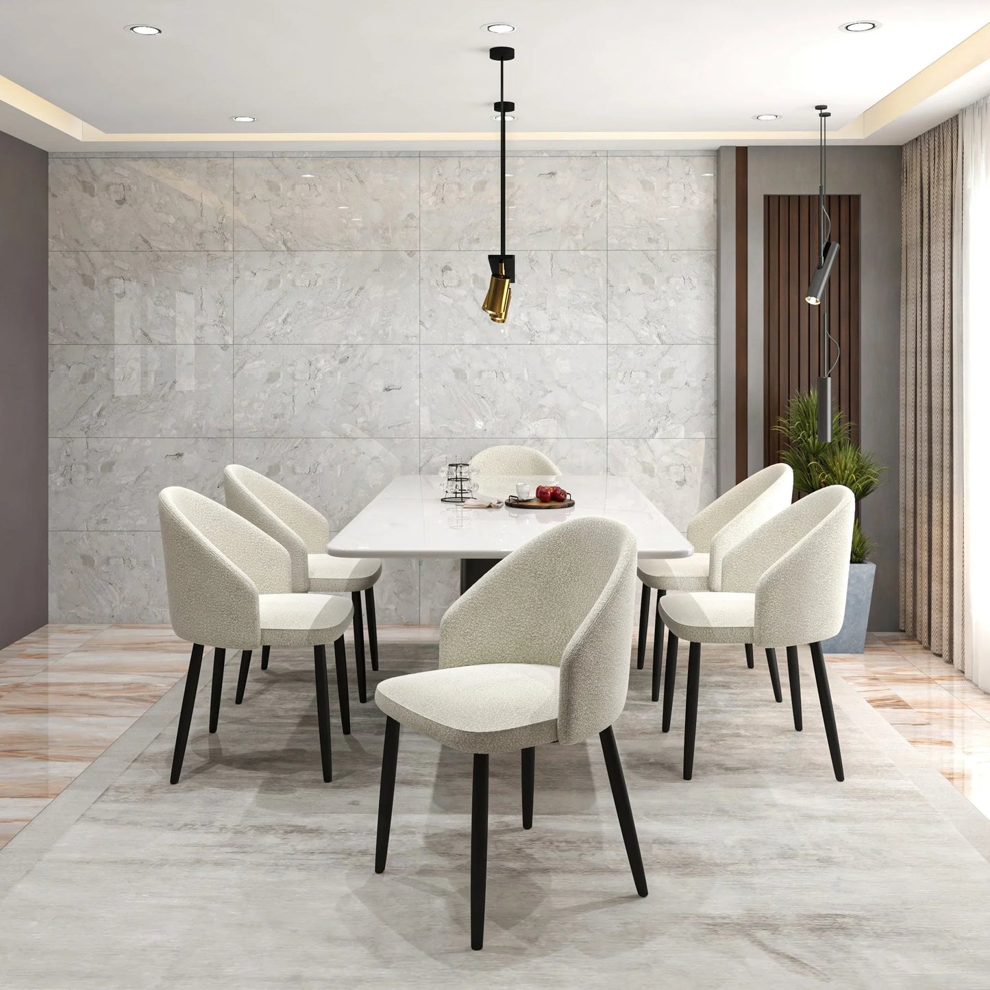 Paradiso Dining Chairs Leather Seat and Curved Back with Oak Wood Legs Set of 2 - Elax Furniture