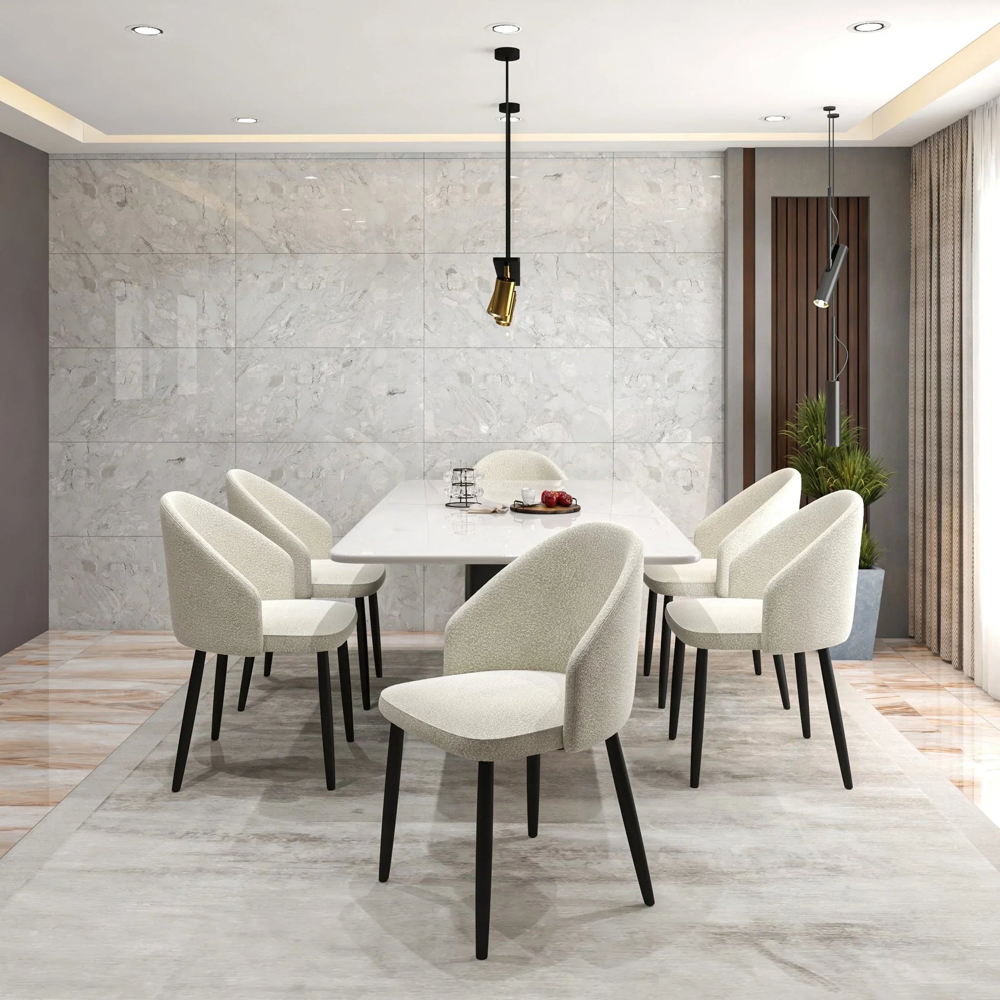 Paradiso Dining Chairs Leather Seat and Curved Back with Oak Wood Legs Set of 4 - Elax Furniture