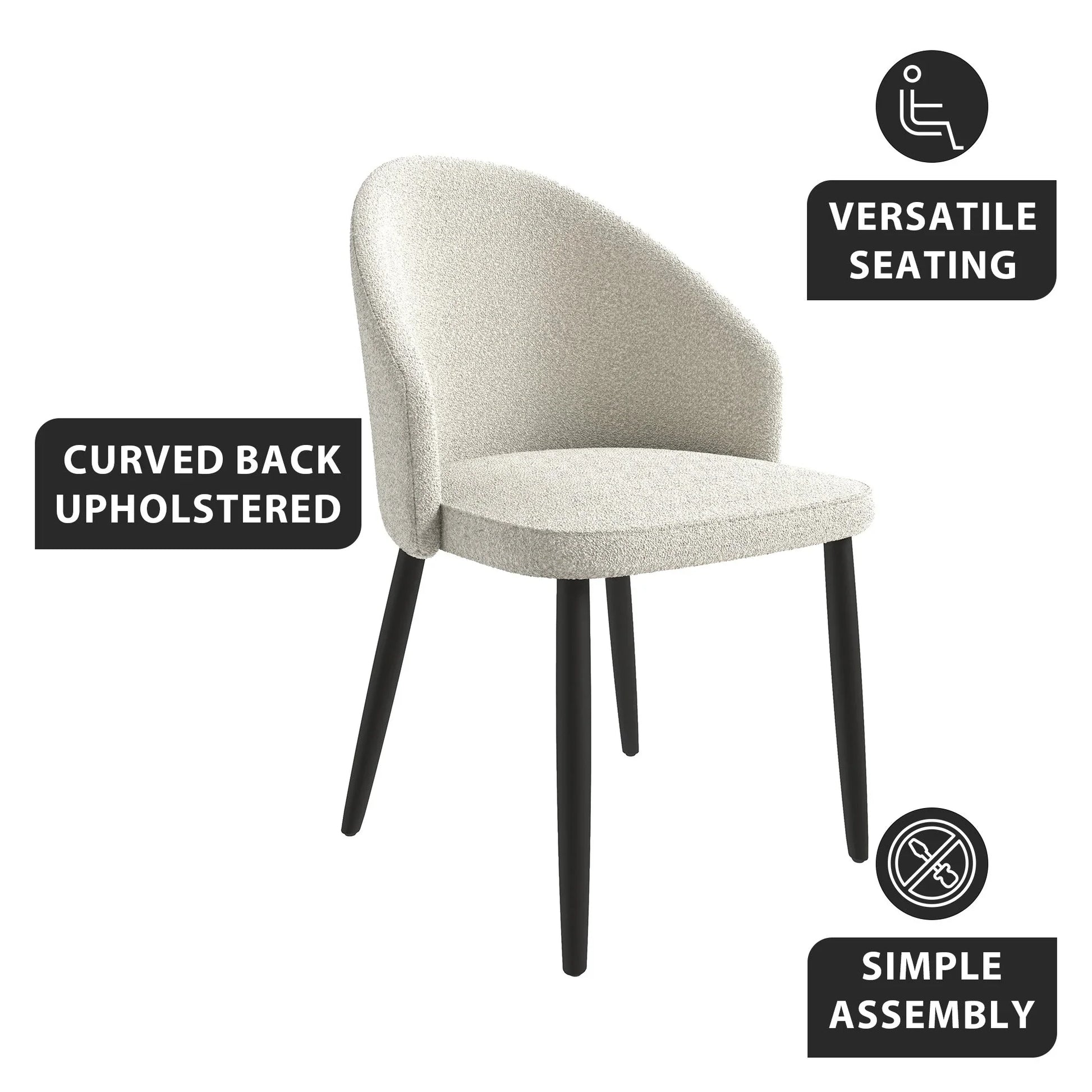 Paradiso Dining Chairs Leather Seat and Curved Back with Oak Wood Legs Set of 4 - Elax Furniture