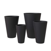 Pebble 4-Piece Modern Fiberstone and MGO Clay Tapered Round Planter Set for Indoor and Outdoor - Elax Furniture