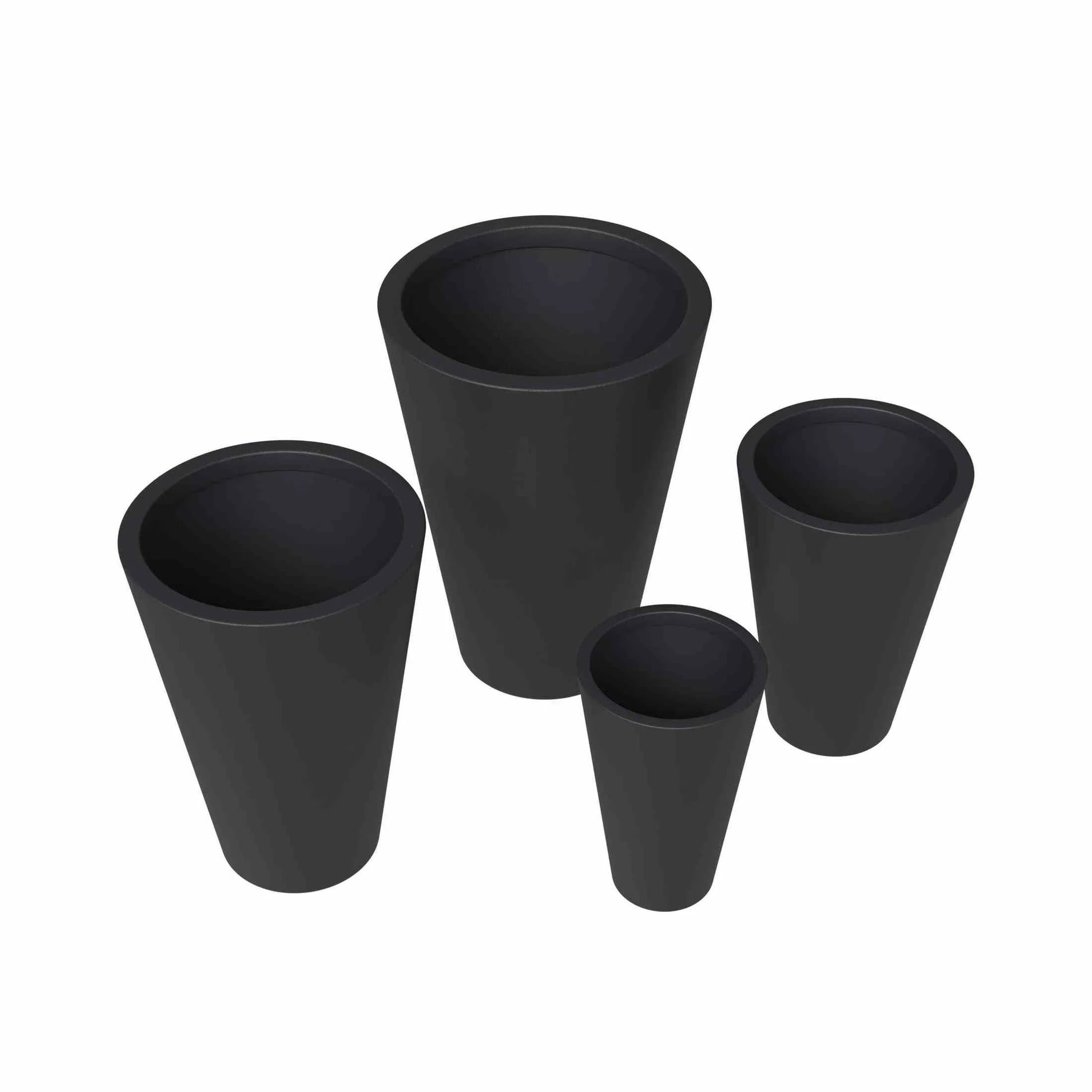 Pebble 4-Piece Modern Fiberstone and MGO Clay Tapered Round Planter Set for Indoor and Outdoor - Elax Furniture