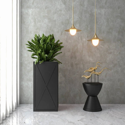 Papyrus Indoor Outdoor Fiberstone and Clay Rectangular Planter with Drainage Holes - Elax Furniture