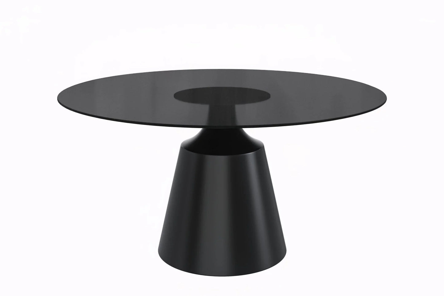 Prynn Modern Round Dining Table with a Sintered Stone/Glass Top in Stainless Steel - Elax Furniture