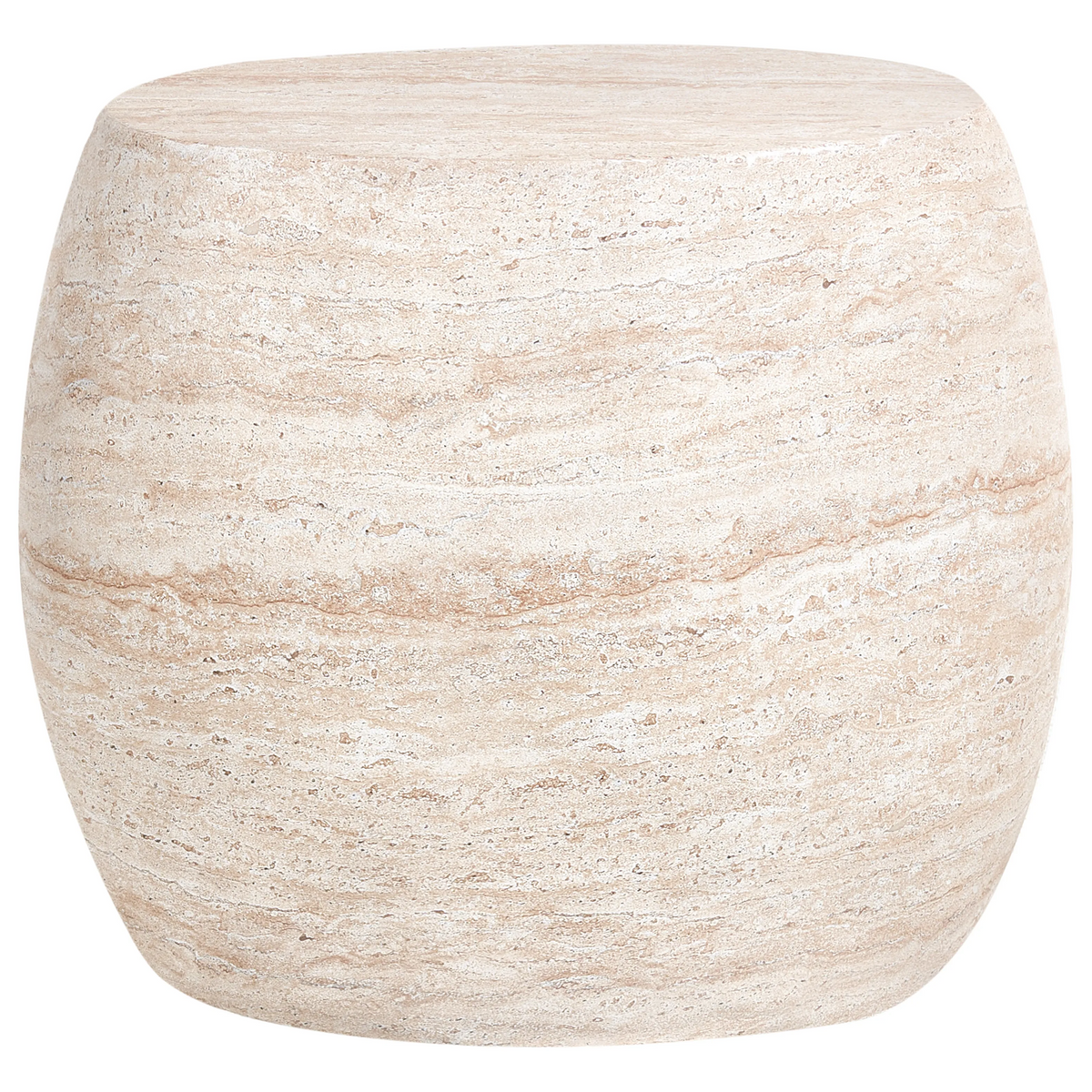 Petra End/Side Table in Fiberstone Barrel Shape Design